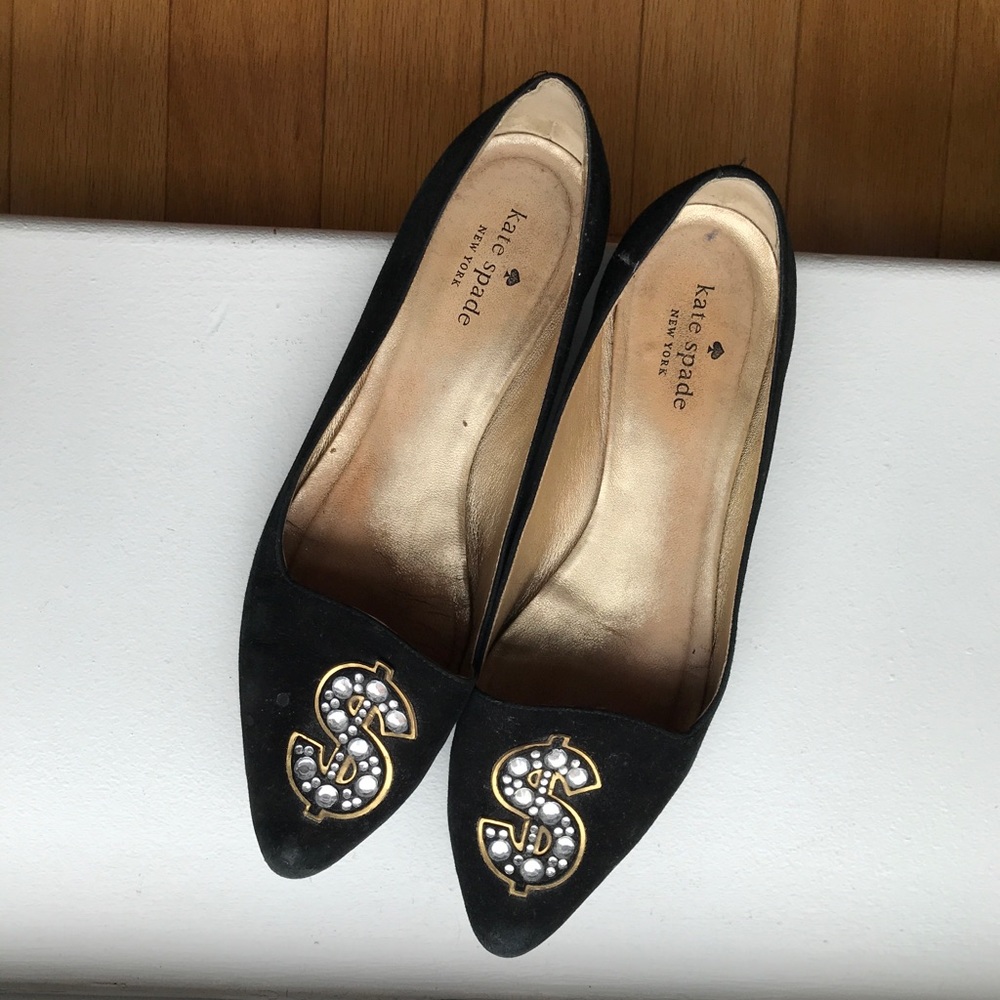 Kate Spade Black Suede Flats